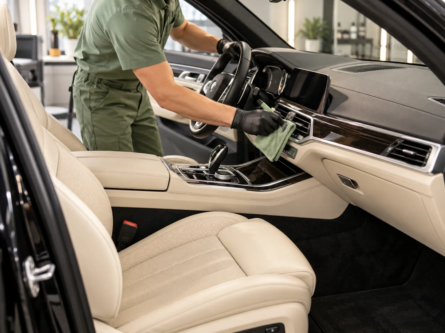 Car interior after professional detailing